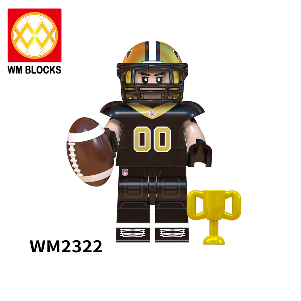 WM6135 NFL National Football League soccer player Colts Seahawks Bears Saints Titans Falcons Bengals Patriots mini figures juguetes mini toys building blocks sets Toys for kids