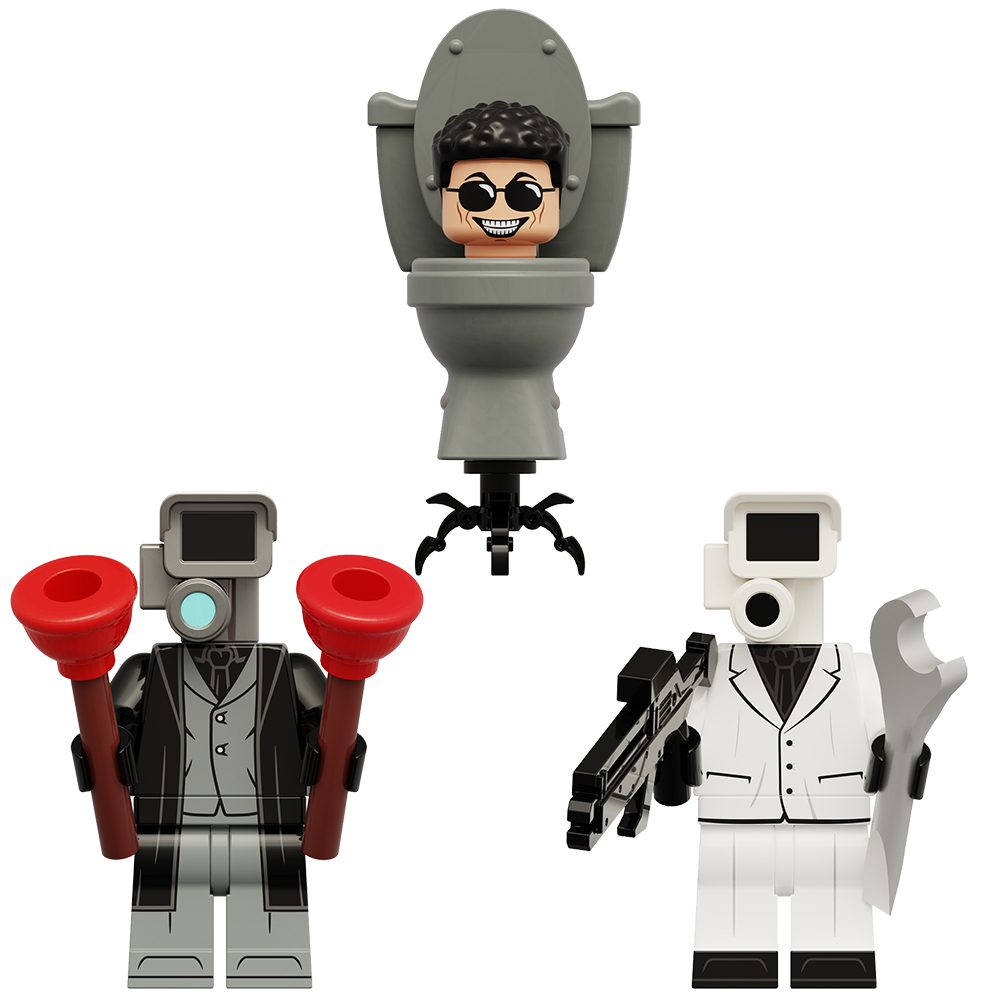 K2141-2143 Skibidi Toilet Famous Game Character Toilet Man Monitor Minifigures Educational Model Building Blocks Children Gift Toys
