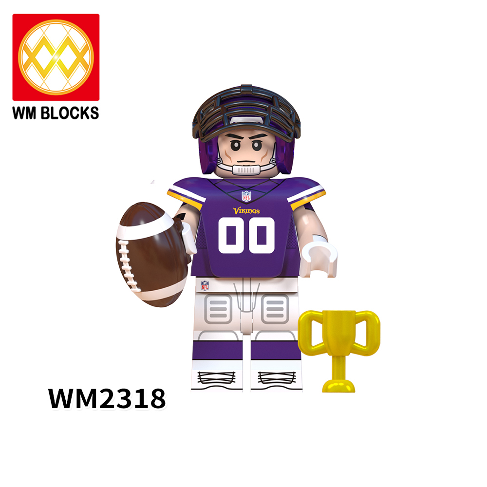 WM6134 NFL National Football League soccer player Steelers Rams Buccaneers Dolphins Giants Packers Jets Vikings  mini figures juguetes mini toys building blocks sets Toys for kids