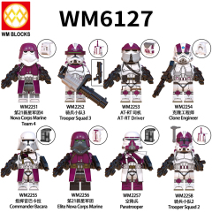 WM6127 Star wars Nova corps Marine Trooper squad 3 AT-RT Trooper squad2 mini figures juguetes mini toys building blocks sets Toys for kids