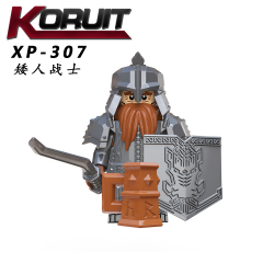 KT1040 Dwarfs Under Siege Game Series Character Dwarf Warrior Leader Minifigs Educational Building Block For Kids Toys