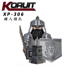 KT1040 Dwarfs Under Siege Game Series Character Dwarf Warrior Leader Minifigs Educational Building Block For Kids Toys