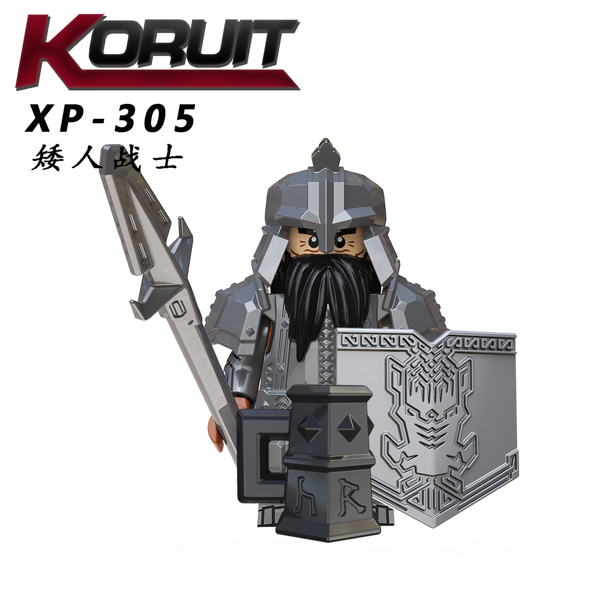 KT1040 Dwarfs Under Siege Game Series Character Dwarf Warrior Leader Minifigs Educational Building Block For Kids Toys