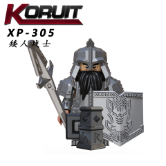 KT1040 Dwarfs Under Siege Game Series Character Dwarf Warrior Leader Minifigs Educational Building Block For Kids Toys