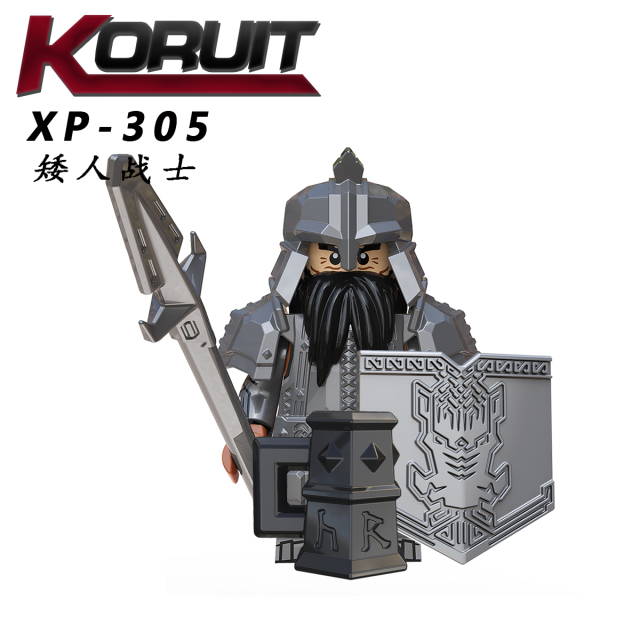 KT1040 Dwarfs Under Siege Game Series Character Dwarf Warrior Leader Minifigs Educational Building Block For Kids Toys