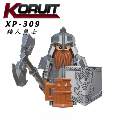 KT1040 Dwarfs Under Siege Game Series Character Dwarf Warrior Leader Minifigs Educational Building Block For Kids Toys