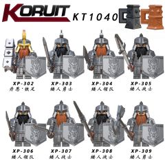 KT1040 Dwarfs Under Siege Game Series Character Dwarf Warrior Leader Minifigs Educational Building Block For Kids Toys