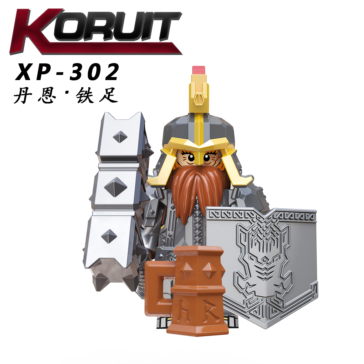 KT1040 Dwarfs Under Siege Game Series Character Dwarf Warrior Leader Minifigs Educational Building Block For Kids Toys