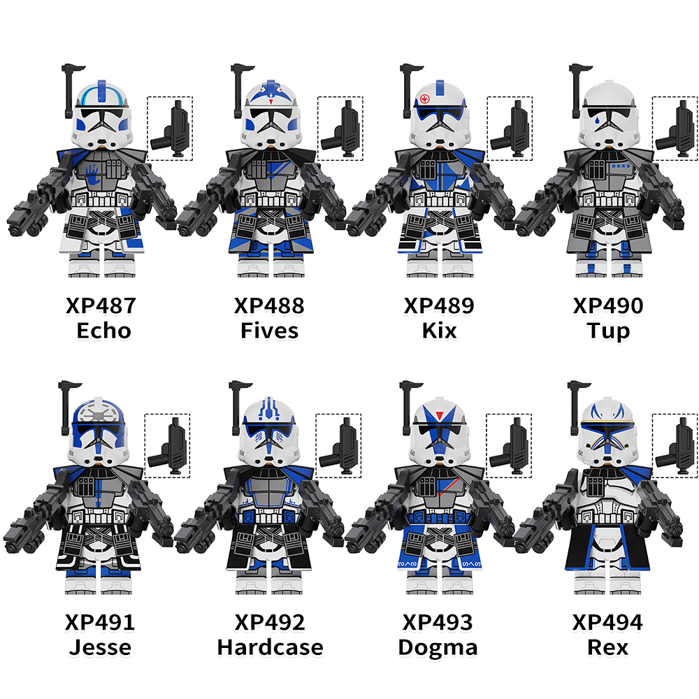 KT1064 Star War Movie Character Echo Fives Kix Tup Jesse Hardcase Dogma Rex Mini Bricks Building Block Figure Kids Educational Toys Juguete