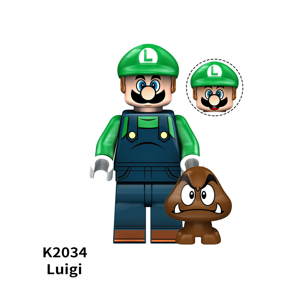 KDL805 Mario Luigi Valio Fireball Mario Super- Mario Valluigi Game Cartoon Minifigs Action Plastic Building Blocks Toys Gift For Kids