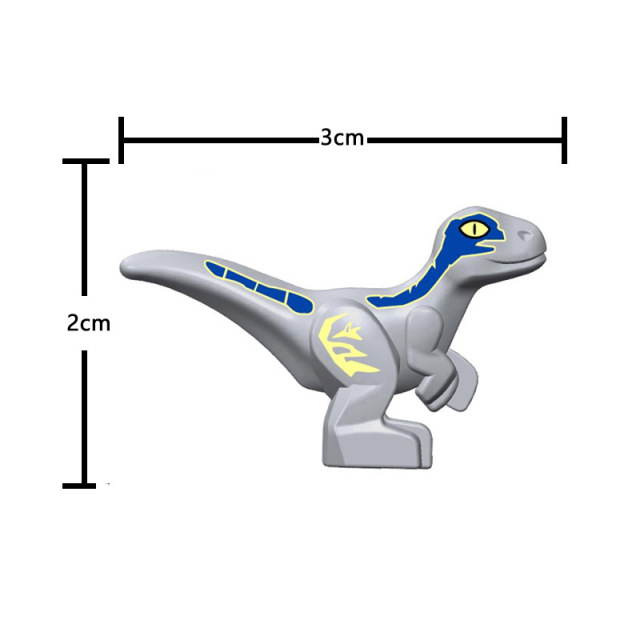 MG1503 3*2cm Grey Mini Dinosaur Velociraptor Minifigures Juguetes Mini Building Blocks Sets Children Toys For Kids
