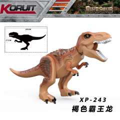 XP243  28*17cm Large Brown Tyrannosaurus Rex Minifigures Juguetes Mini Toys Building Blocks Sets Toys For Kids