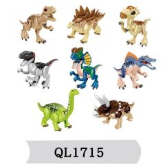 QL1715  8 Models Lego Dinosaur Minifigures Juguetes Mini Toys Building Blocks Sets Toys For Kids