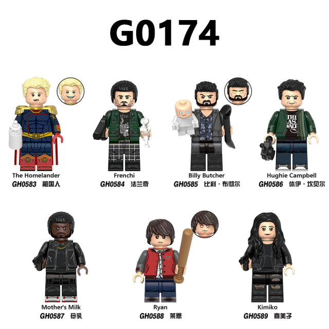 G0174 DC Marvel superhero The Homelander Frenchi Billy Butcher Hughie Campbell Mother's Milk Ryan Kimiko mini figures juguetes mini toys building blocks sets Toys for kids