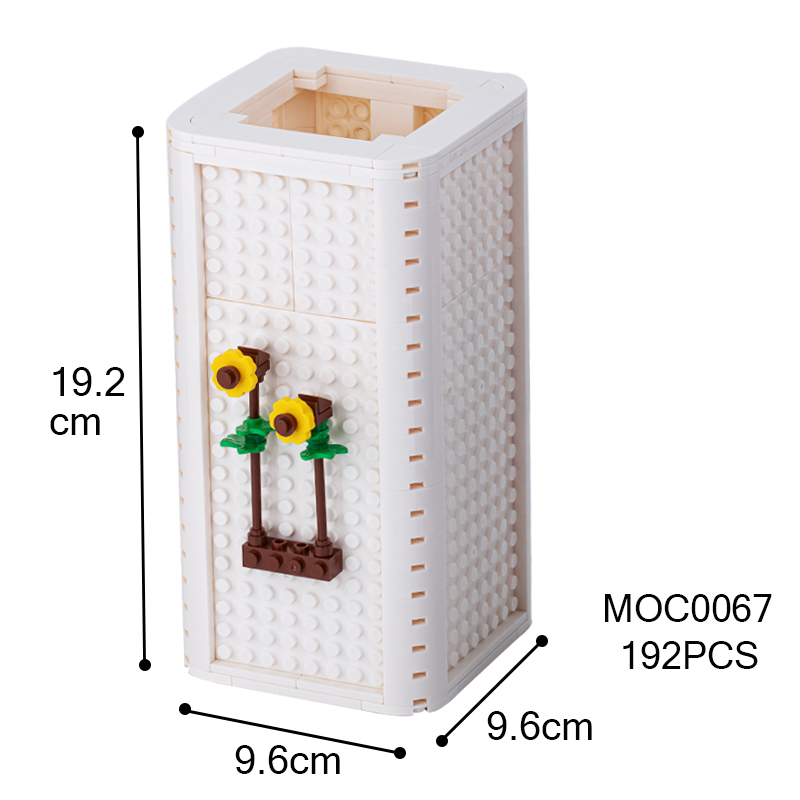 MOC0067 Creativity Series MOC Bricks Sunflower Vase DIY Juguetes Building Blocks Educational Kids Toys