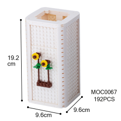 MOC0067 Creativity Series MOC Bricks Sunflower Vase DIY Juguetes Building Blocks Educational Kids Toys