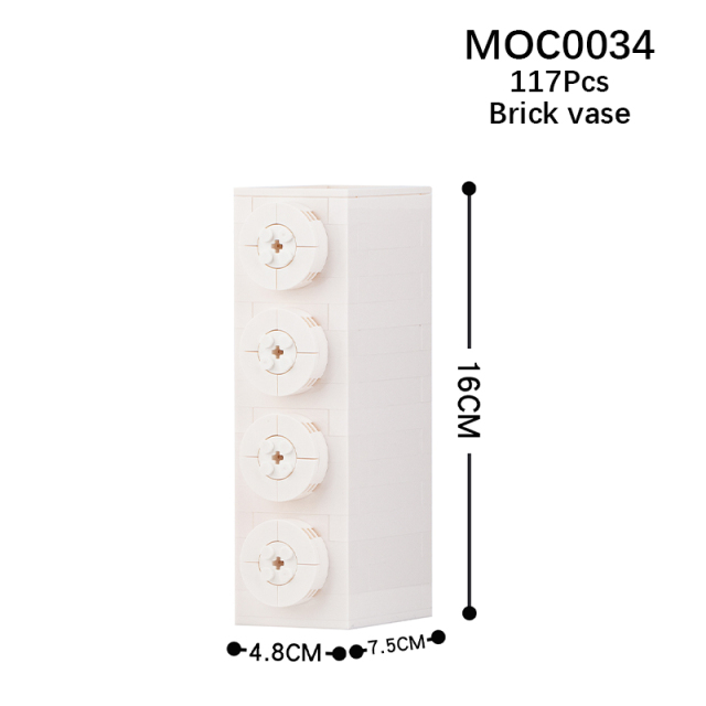 MOC0034 Creativity Series MOC Bricks Vase DIY Juguetes Building Blocks Educational Kids Toys