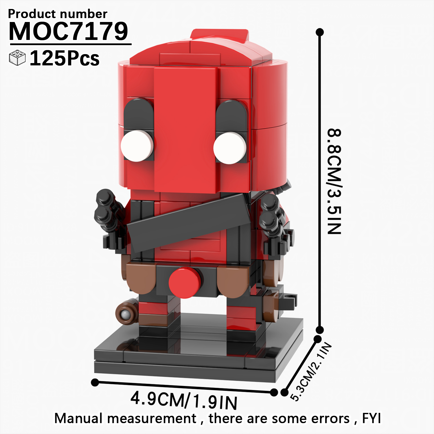 MOC7179 Super Hero Deadpool Wade Winston Wilson MOOXI Square Head Bricks 95Pcs Diy Building Blocks Sets for Child Model educational Toys for Kids