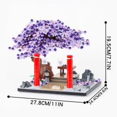 MOC1052 Demon Slayer  MOC Bricks Purple Vine Flower Tree DIY Building Blocks Gifts Educational Kids Toys For Children