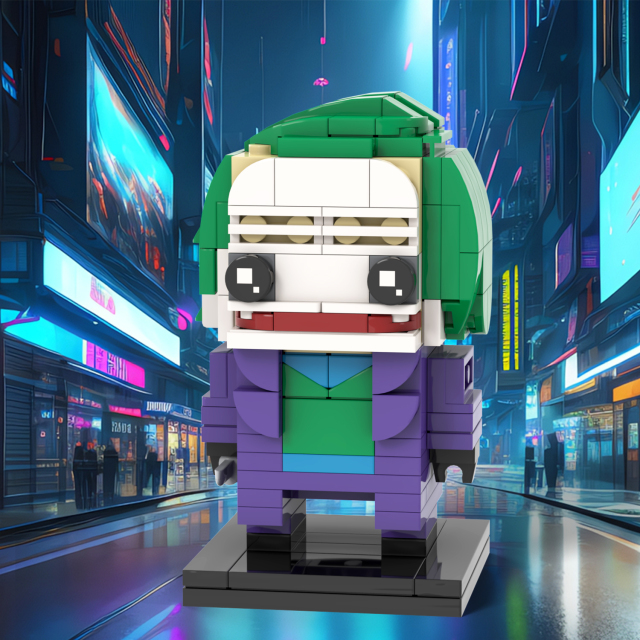 MOC7178 Joker Jack Napier 161Pcs Square Head Bricks DC Comics Super Heroes Character Model Action Building Blocks Kids Gift Toys