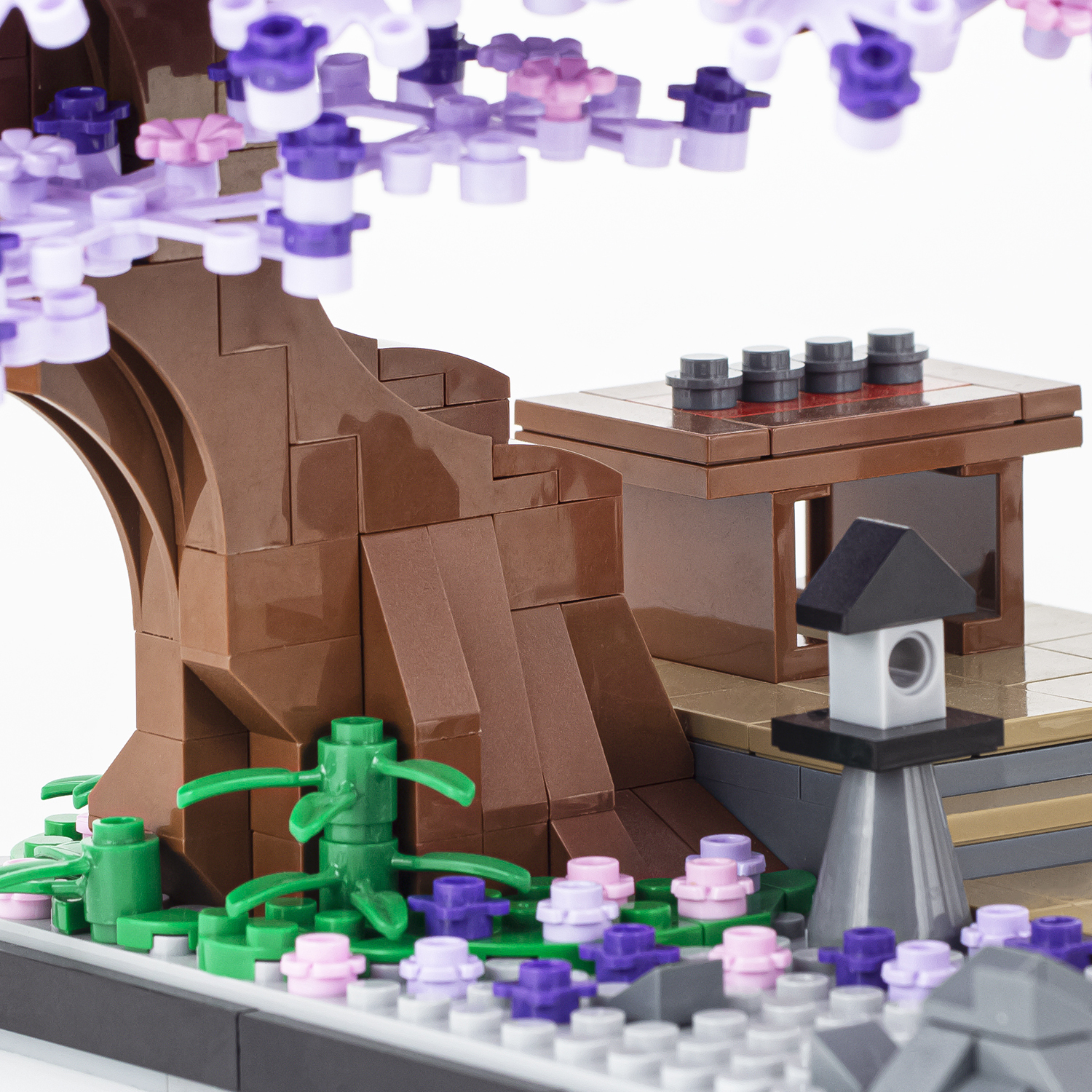 MOC1052 Demon Slayer  MOC Bricks Purple Vine Flower Tree DIY Building Blocks Gifts Educational Kids Toys For Children