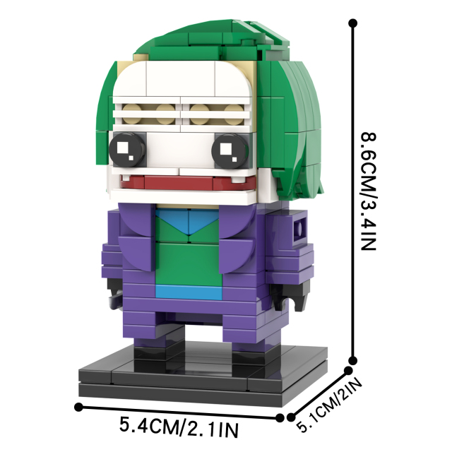 MOC7178 Joker Jack Napier 161Pcs Square Head Bricks DC Comics Super Heroes Character Model Action Building Blocks Kids Gift Toys
