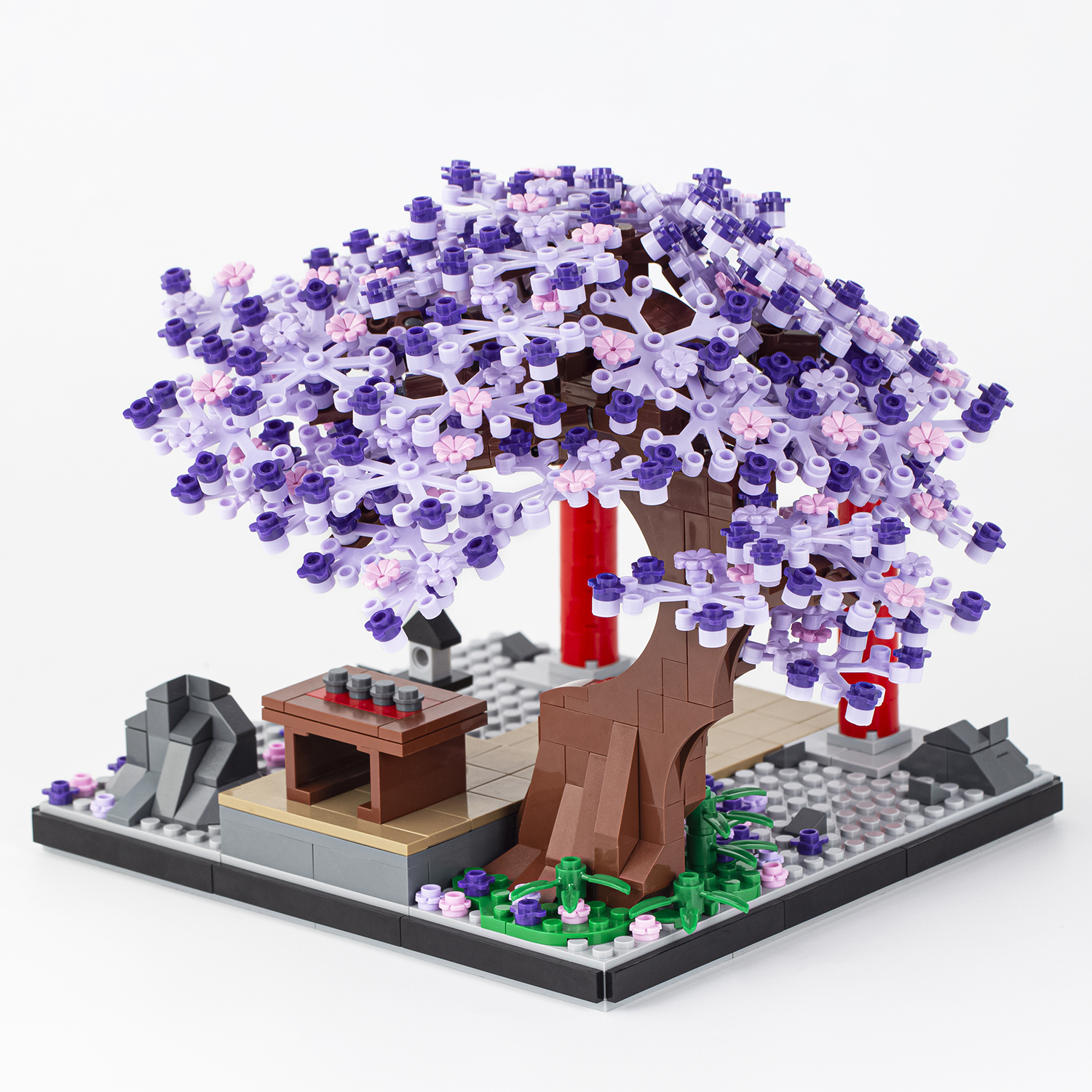 MOC1052 Demon Slayer  MOC Bricks Purple Vine Flower Tree DIY Building Blocks Gifts Educational Kids Toys For Children