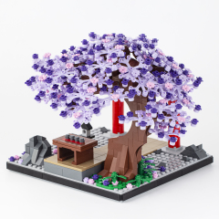 MOC1052 Demon Slayer  MOC Bricks Purple Vine Flower Tree DIY Building Blocks Gifts Educational Kids Toys For Children