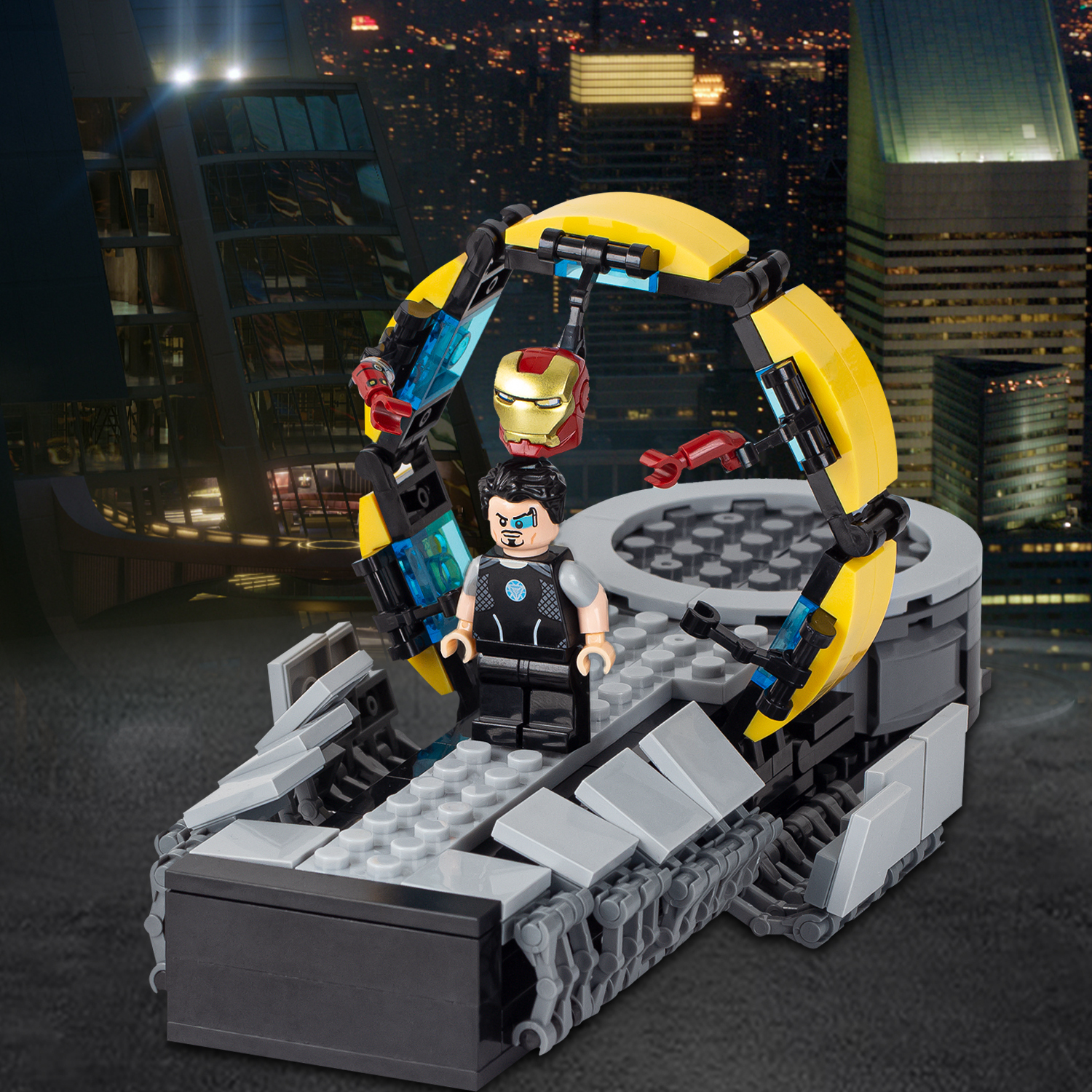 MOC1051 Movie Series 207Pcs Compatible With Tony Stark Suit-Up Gantry Bricks DIY Building Blocks Gifts Toys For Children