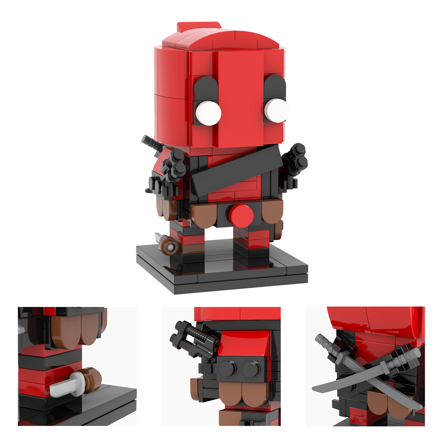 MOC7179 Super Hero Deadpool Wade Winston Wilson MOOXI Square Head Bricks 95Pcs Diy Building Blocks Sets for Child Model educational Toys for Kids