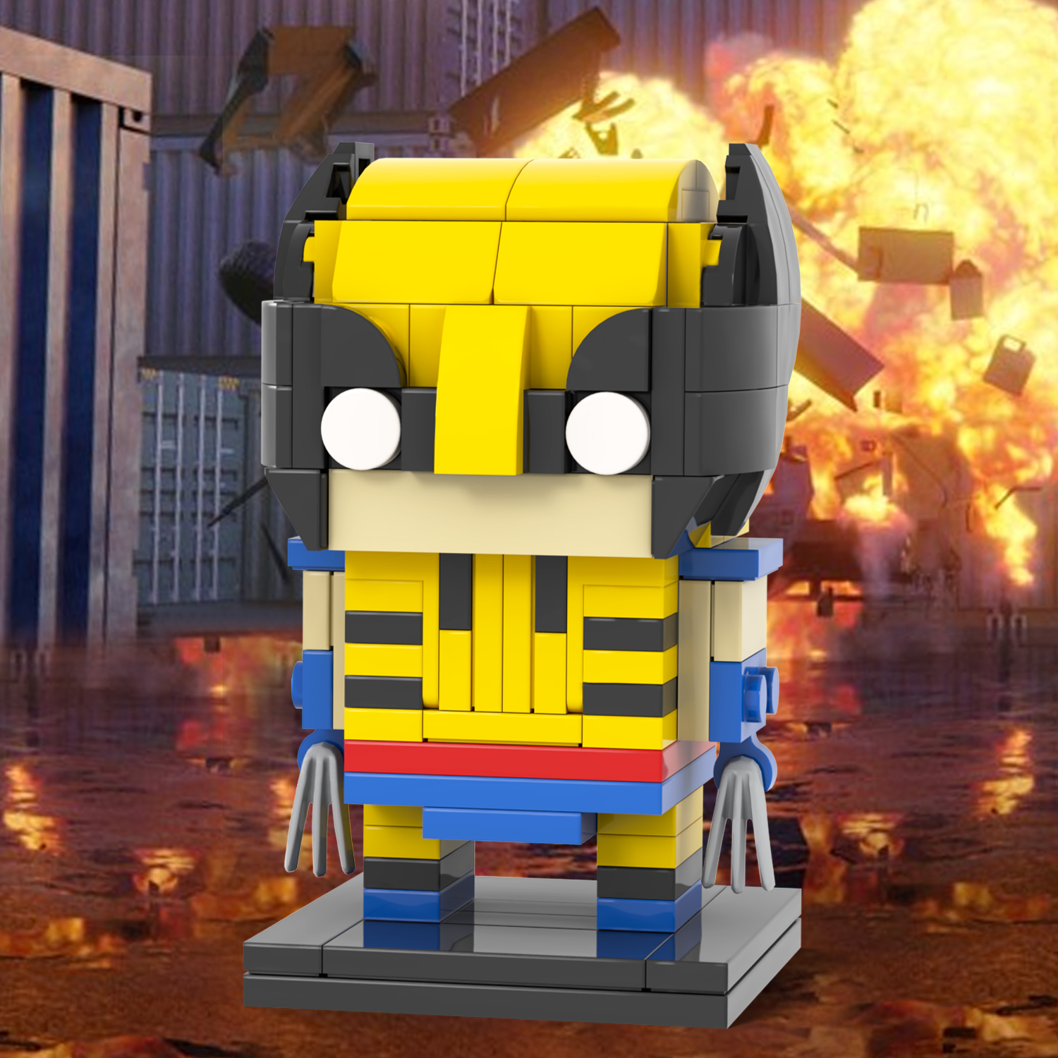 MOC7170 Marvel Super Heroes Wolverine 128Pcs Head Bricks Logan X-men Series Action Model DIY Building Blocks Children Gift Toys