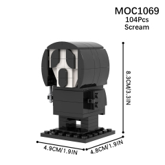 MOC1069 BrickheadZ 104PCS Horror Movie Scream Model MOC Building Blocks DIY Toys For Kids Halloween Gift