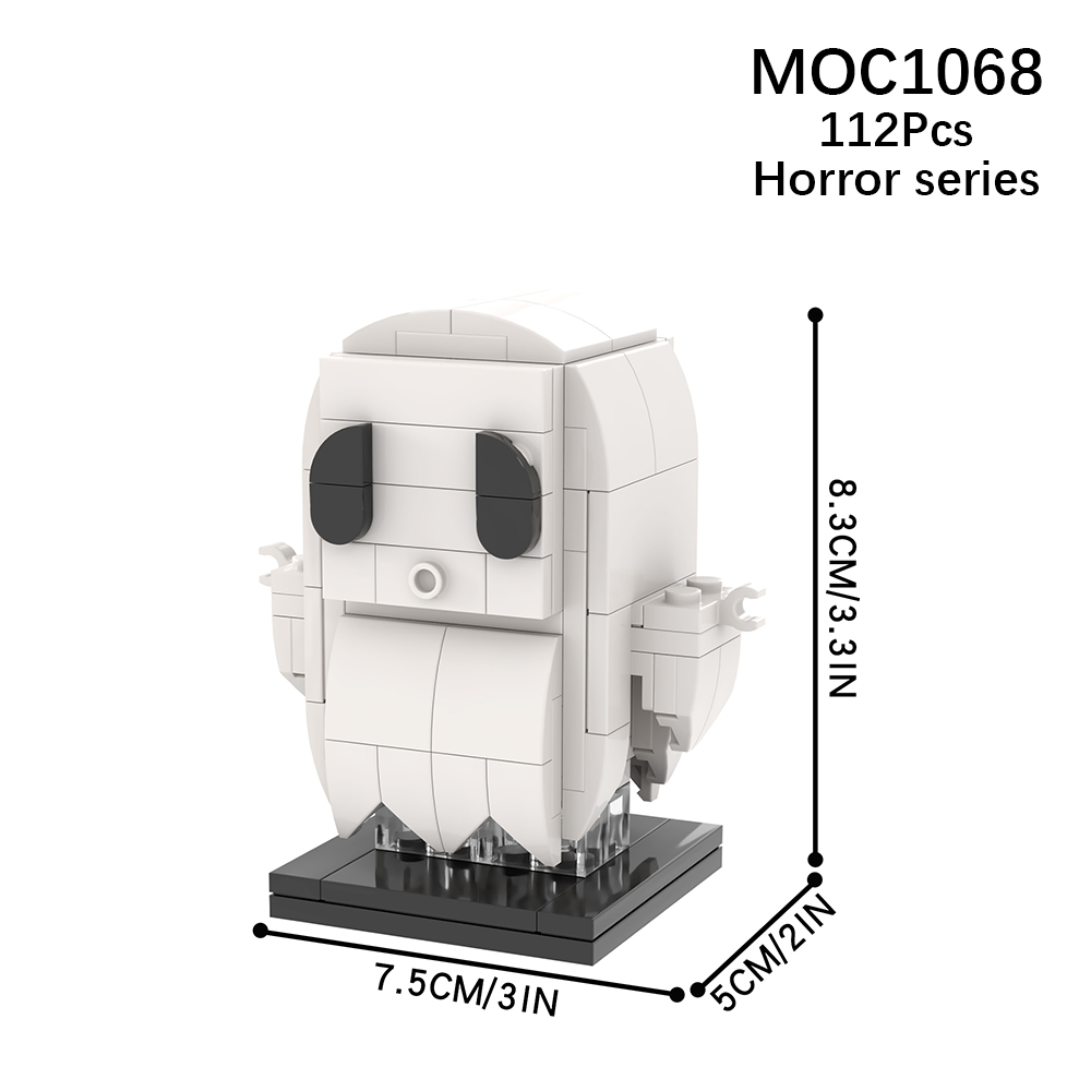 MOC1068 BrickheadZ 112PCS Horror Movie Ghost Model MOC Building Blocks DIY Toys For Kids Halloween Gift