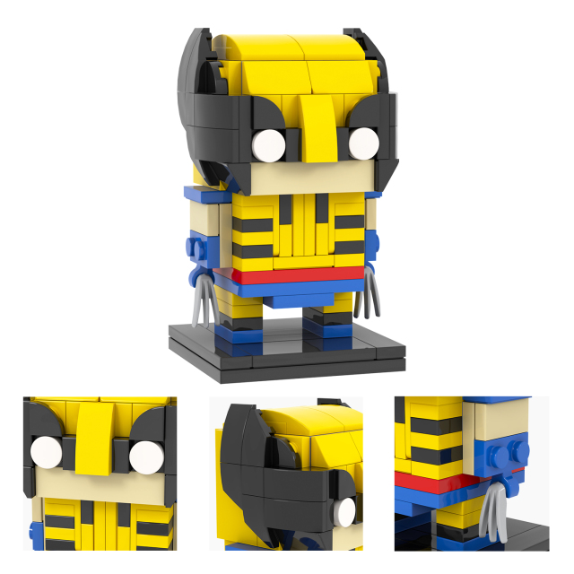 MOC7170 Marvel Super Heroes Wolverine 128Pcs Head Bricks Logan X-men Series Action Model DIY Building Blocks Children Gift Toys