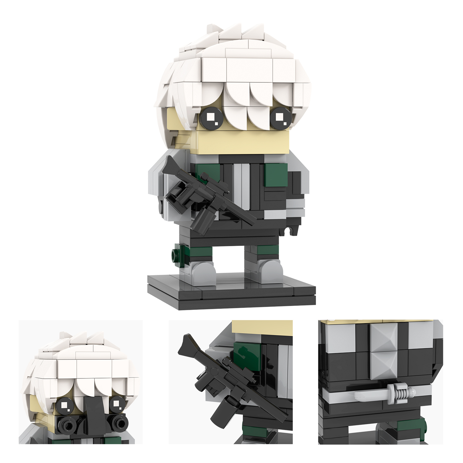 MOC7255 Reno Ichikawa 178Pcs Kaiju No.8 Japanese Anime Character Square Head Bricks Educational Plastic Building Blocks Kids Gift Toys