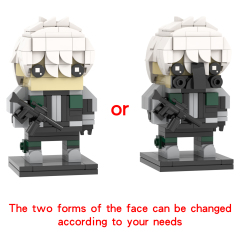 MOC7255 Reno Ichikawa 178Pcs Kaiju No.8 Japanese Anime Character Square Head Bricks Educational Plastic Building Blocks Kids Gift Toys