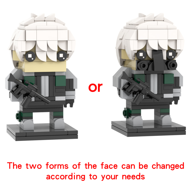 MOC7255 Reno Ichikawa 178Pcs Kaiju No.8 Japanese Anime Character Square Head Bricks Educational Plastic Building Blocks Kids Gift Toys