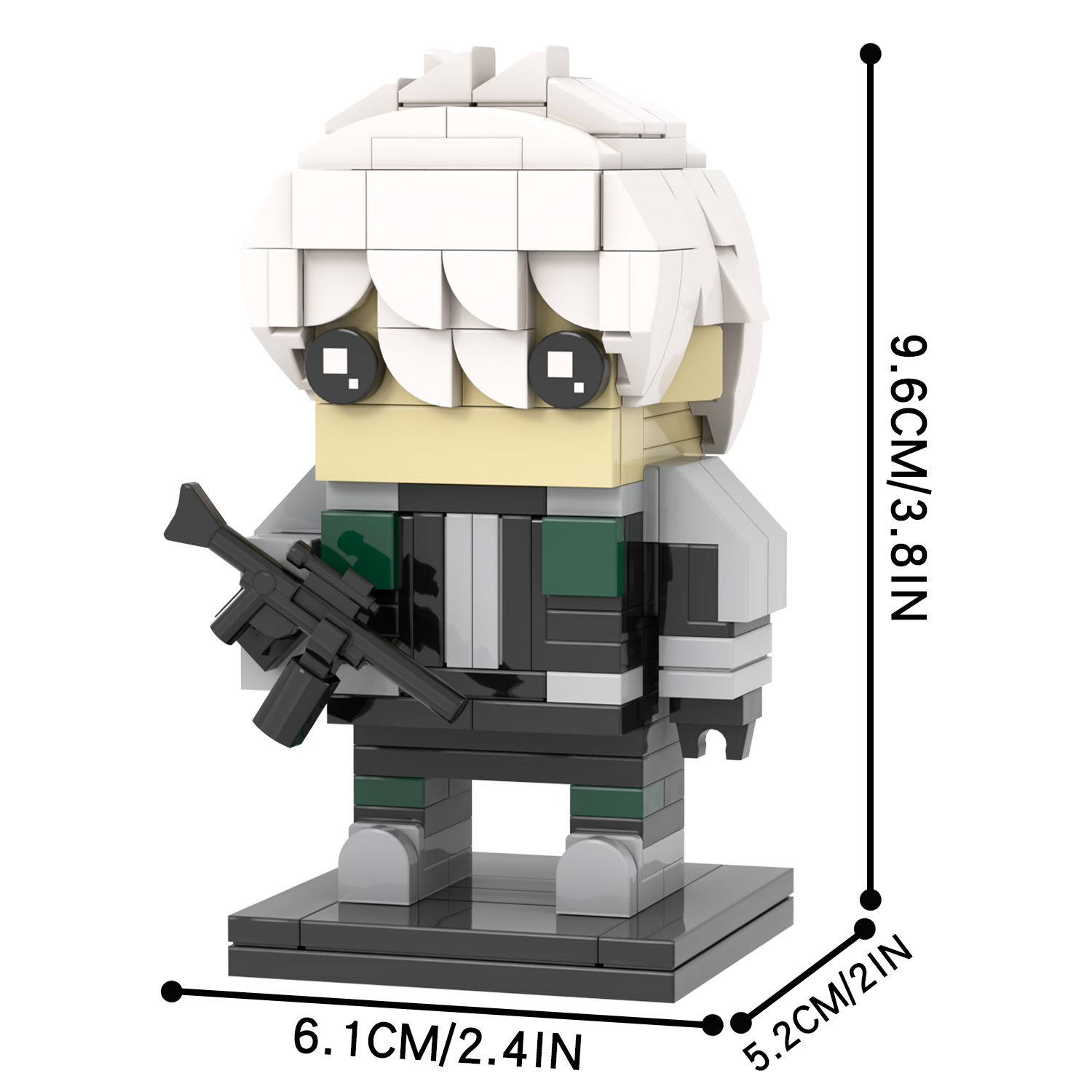 MOC7255 Reno Ichikawa 178Pcs Kaiju No.8 Japanese Anime Character Square Head Bricks Educational Plastic Building Blocks Kids Gift Toys