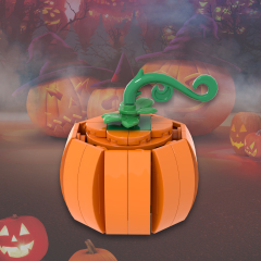 MOC1072 82 Pcs Pumpkin Decoration Building Blocks Creative Trick Or Treat Festival Assemble Bricks Children Halloween Gift Toys