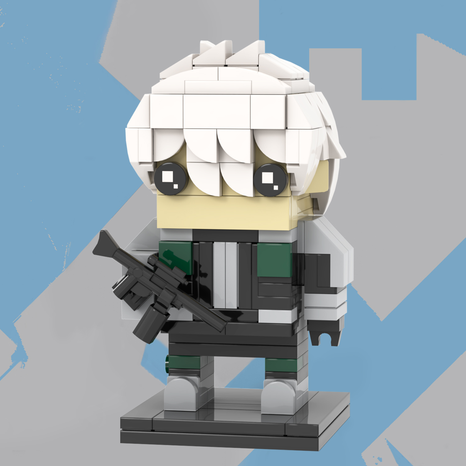 MOC7255 Reno Ichikawa 178Pcs Kaiju No.8 Japanese Anime Character Square Head Bricks Educational Plastic Building Blocks Kids Gift Toys