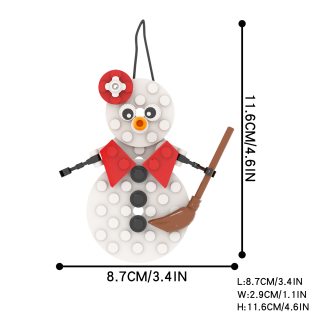 MOC1080 Christmas 20Pcs MOOXI Bricks Festival Snowman Girl Pendant diy Building Blocks Educational Kids Toys For Christmas Gifts