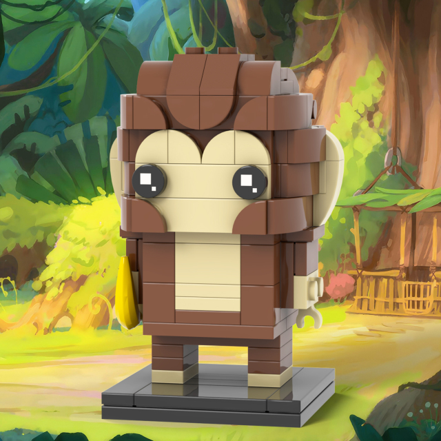 MOC7221 MOOXI Animal Series 164Pcs MOC Bricks Monkey BrickHeadsed Building Blocks Kids Educational Toys For Children Birthday Gift