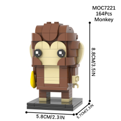 MOC7221 MOOXI Animal Series 164Pcs MOC Bricks Monkey BrickHeadsed Building Blocks Kids Educational Toys For Children Birthday Gift