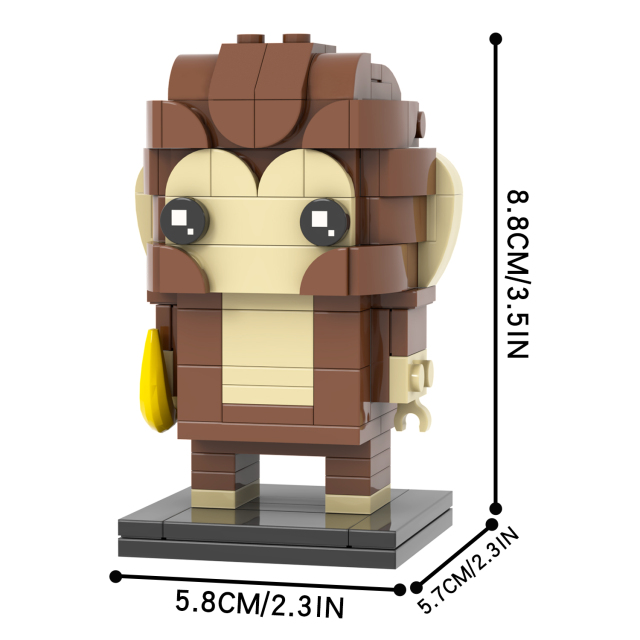 MOC7221 MOOXI Animal Series 164Pcs MOC Bricks Monkey BrickHeadsed Building Blocks Kids Educational Toys For Children Birthday Gift
