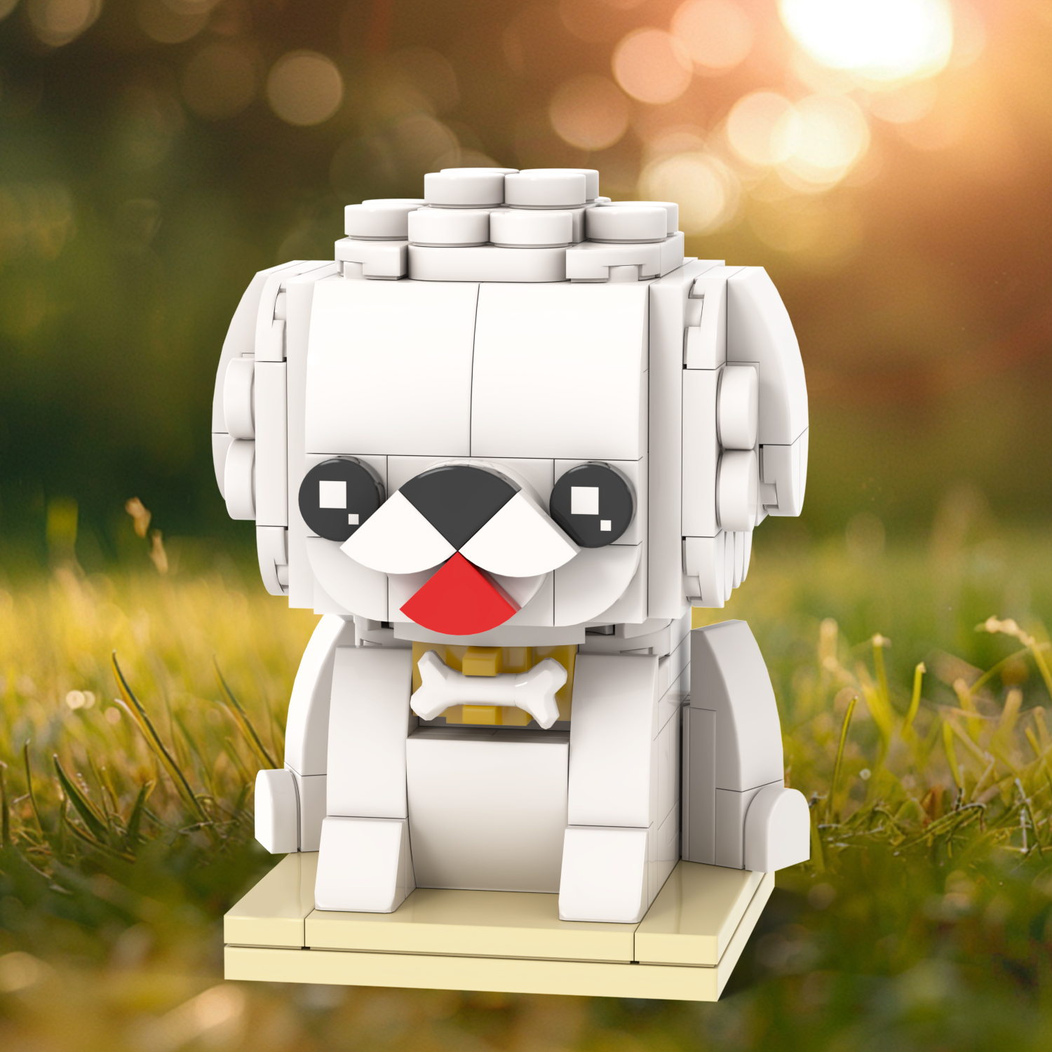 MOC7227 Bichon Frise 178Pcs Square Head Bricks Animal  Series Collect Assemble Educational DIY Model Building Blocks for Children Gift Toys