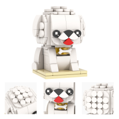 MOC7227 Bichon Frise 178Pcs Square Head Bricks Animal  Series Collect Assemble Educational DIY Model Building Blocks for Children Gift Toys