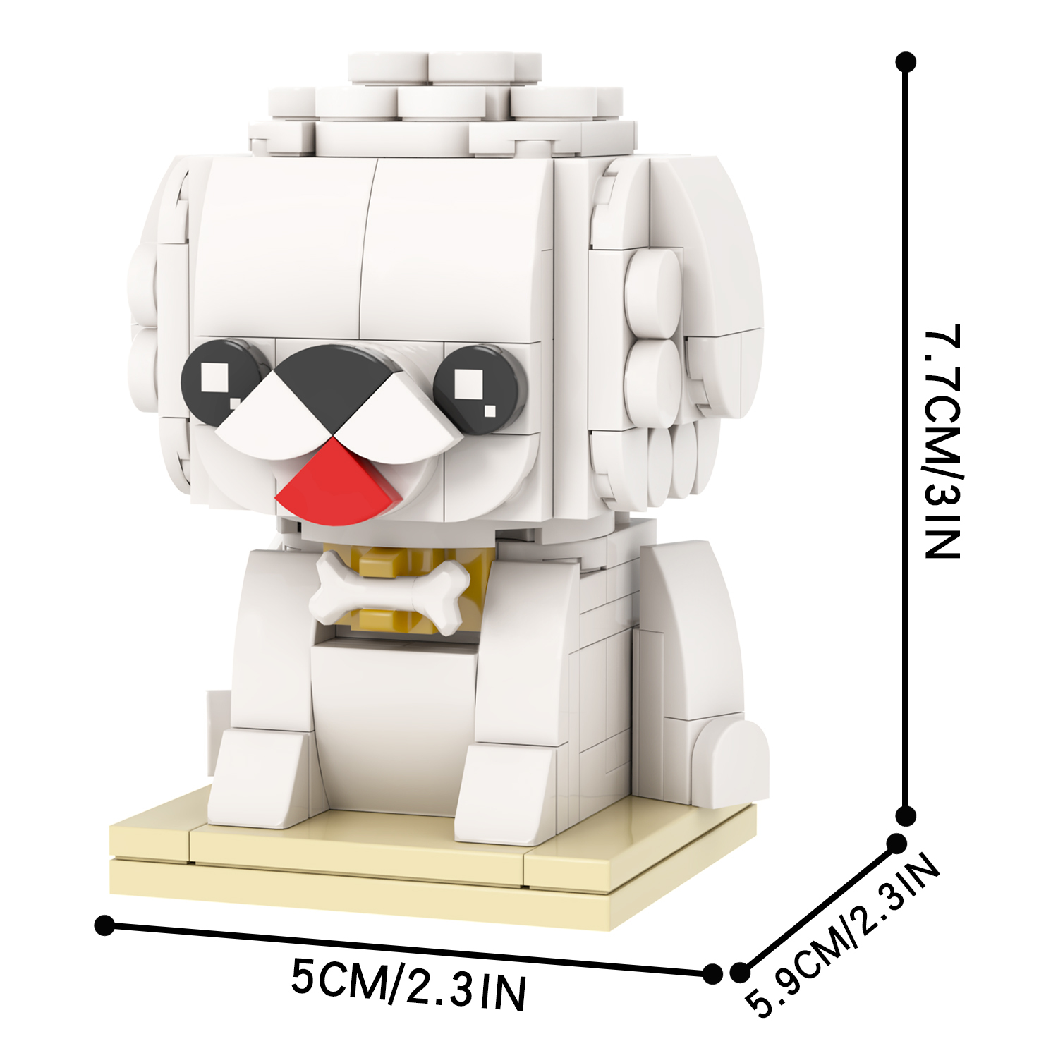 MOC7227 Bichon Frise 178Pcs Square Head Bricks Animal  Series Collect Assemble Educational DIY Model Building Blocks for Children Gift Toys