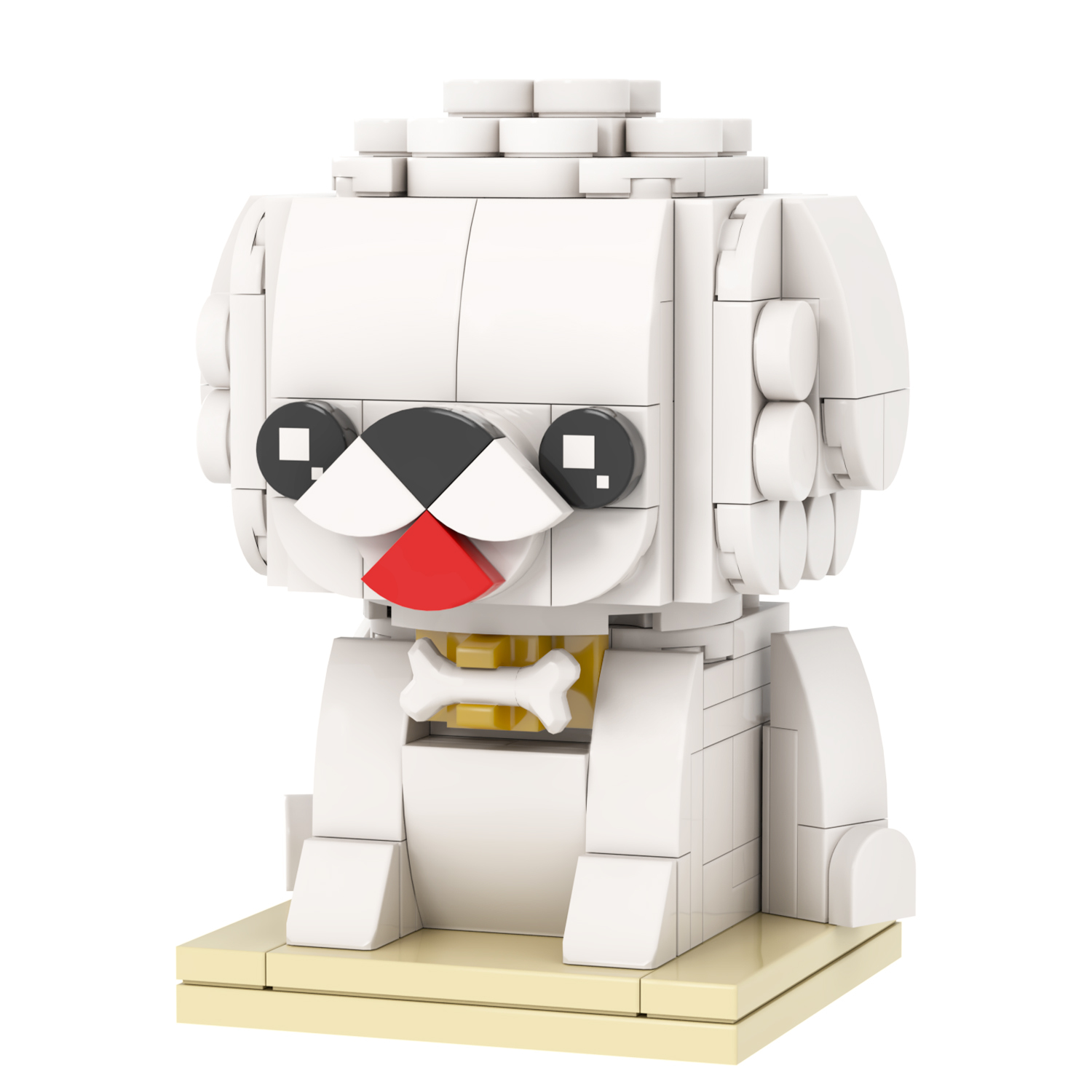 MOC7227 Bichon Frise 178Pcs Square Head Bricks Animal  Series Collect Assemble Educational DIY Model Building Blocks for Children Gift Toys