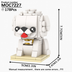 MOC7227 Bichon Frise 178Pcs Square Head Bricks Animal  Series Collect Assemble Educational DIY Model Building Blocks for Children Gift Toys