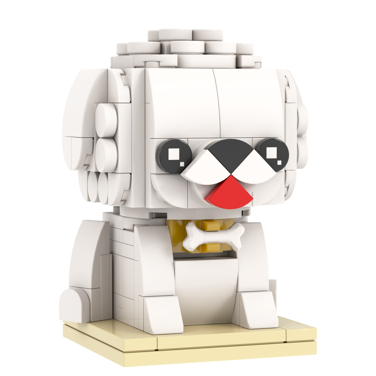 MOC7227 Bichon Frise 178Pcs Square Head Bricks Animal  Series Collect Assemble Educational DIY Model Building Blocks for Children Gift Toys